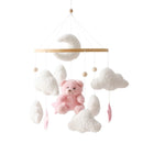 Baby Crib Mobile with Music Box – Wooden Hanging Plush Toy Bell for Newborns