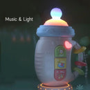 Silicone Baby Feeding Bottle Toy – Educational Rattle with Music & Light for Infants