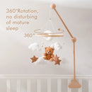 Baby Crib Mobile with Music Box – Wooden Hanging Plush Toy Bell for Newborns