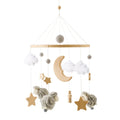 Baby Crib Mobile with Music Box – Wooden Hanging Plush Toy Bell for Newborns