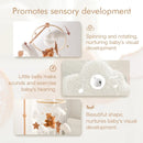 Baby Crib Mobile with Music Box – Wooden Hanging Plush Toy Bell for Newborns