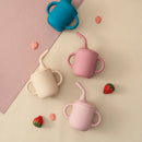 Silicone Baby Sippy Cup – Double Handle Straw Training Cup