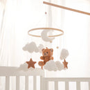 Baby Crib Mobile with Music Box – Wooden Hanging Plush Toy Bell for Newborns